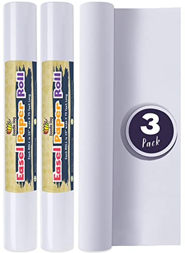 Incredible Value Bundle 3 Pack Easel Paper Roll Fits Most Standard Kids, 15-24 inch-Wide Easels and Dispenser, for Crafting Activity and Painting, Non