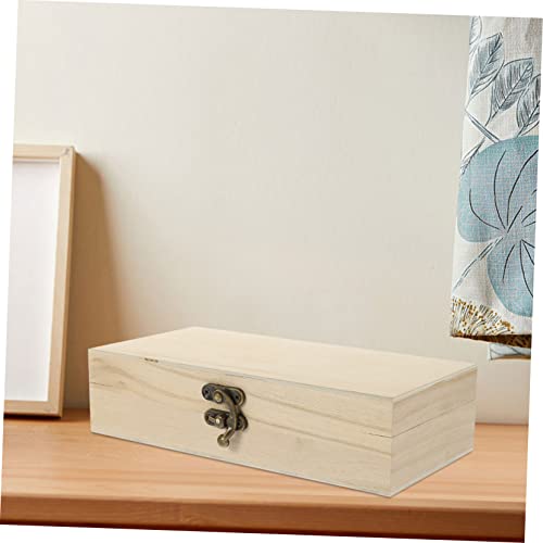 COHEALI 2pcs Box Blank Storage Box Makeup Case Organizer Earring Organizer Box Jewelry Organizer Clear Wooden Jewelry Case Unfinished Wood Box Wooden COHEALI