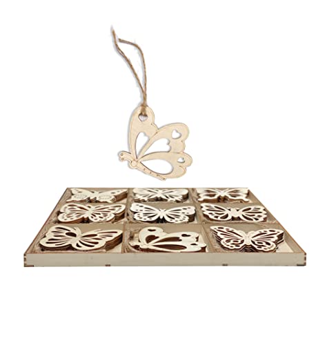 Pack of 45 Unfinished Wooden Butterfly Shaped Cutouts for DIY Crafts 3.5 Inch 5-Count Each Cregugua