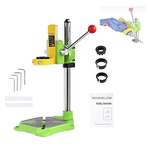 IRONWALLS Floor Drill Press Stand for Hand Drill, 90 Degree Rotating Adjustable Universal Bench Clamp Drill Holder Drill Press Adapter Workbench IRONWALLS