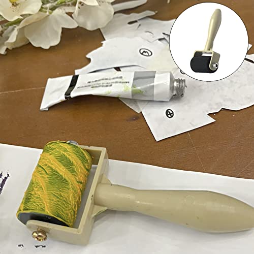 3 Pack Rubber Brayer Roller,1.4/2.4/4 Inch Hard Rubber Brayer Rollers,Art Craft Roller for Printmaking,Ink,Wallpapers Stamping Gluing WoodArtSupply