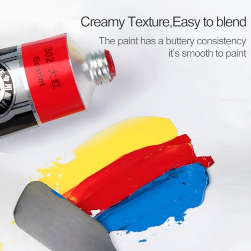 LIGHTWISH Oil Paint,21 Vibrant Oil Colors,50ml Large Tubes, Oil Based Paint for Canvas Painting, Art Supplies for Artist Beginners Adults Students LIGHTWISH