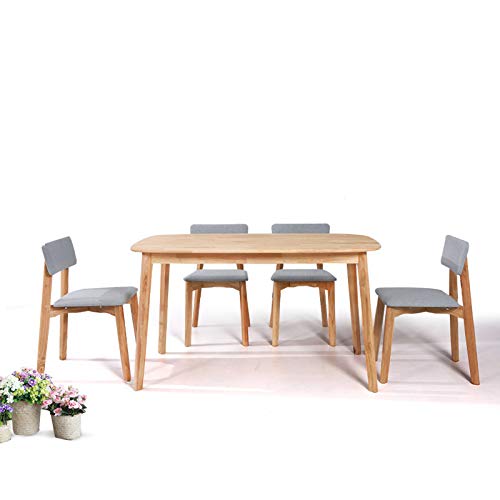 WoodShine Mid Century Modern Real Solid Wood Dining Table, Working Desk,47 Inch,Natural… WoodShine