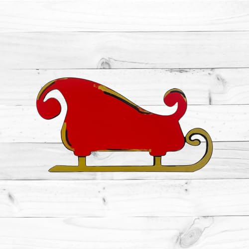 Christmas Sleigh Unfinished Cutout, Wooden Shape, Paintable Wooden Build-A-Cross
