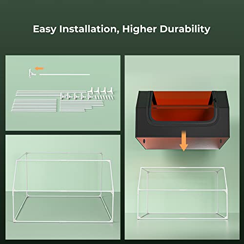 Laser Engraver Cover Tent, Fireproof and Dustproof Protective Enclosure with Exhaust Fan and Pipe for Most Laser Cutter, Insulates Against Smoke, Lutyr