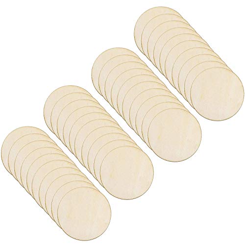 40-Piece 2" Round Disc Unfinished Wood Cutout Circles for Creating Jewelry Painted Christmas Tree Decorated/Craft Projects JDYYICZ