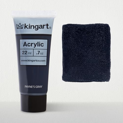 KINGART 500-145 PRO Artist Quality Payne's Gray Acrylic Paint, 22ml (0.74oz) Tubes, 3 Pack - Set (66ml Total), Payne's Gray KINGART