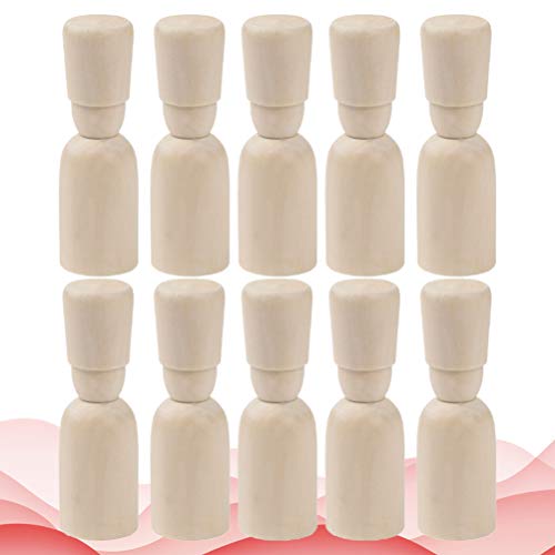 Healifty 10pcs Doodle Wooden Man Hand-Painted Wooden Puppet Craft Unfinished Wood Doll Bodies Wood Peg Dolls Kids Wooden Toys DIY Drawing Wooden Healifty