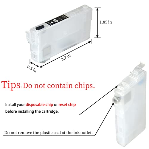 802XL 802 T802 Sublimation Ink Cartridges No Chip 812 812XL T812XL Replacement Refillable Ink Cartridges Without Chip & Ink for WF-7820 WF-7830 Gooyule
