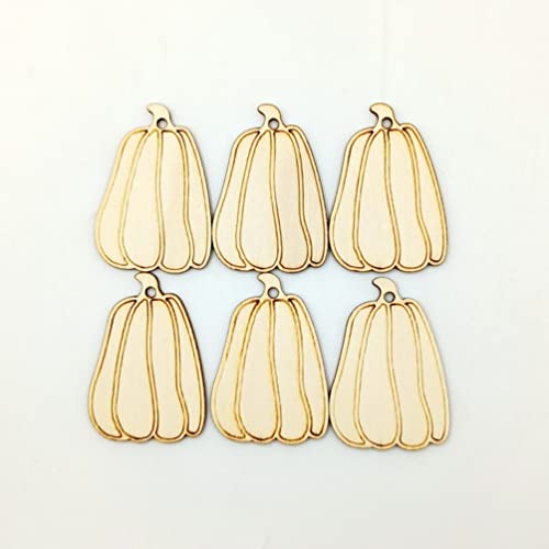COHEALI Unfinished Wooden Pumpkins Halloween Decor Pumpkin Wooden Cutouts Unfinished DIY Crafts Set with Ropes for DIY Painting Project Hanging COHEALI