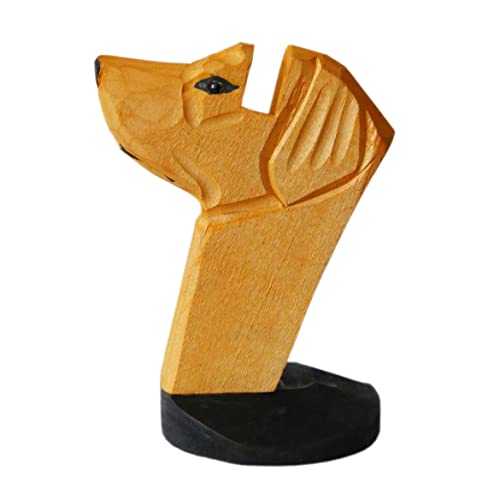 Red Dollar Handmade Wood Carved Animal Eyeglass Holder, Cute Sunglasses Display Stand, Nightstand Home Office Desk Decor, Christmas Holiday New Year Red Dollar