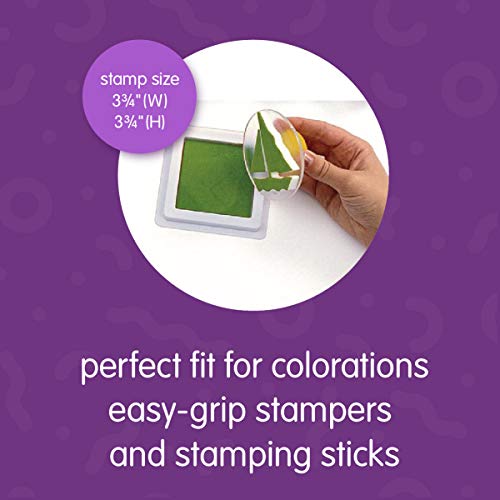 Colorations Washable Perfect Stamp Pads, 12 Colors, 3-3/4" Square, Finger Ink Pad, Small Pad, Vivid Bright Colors, Arts & Crafts, Stamping, Colorations