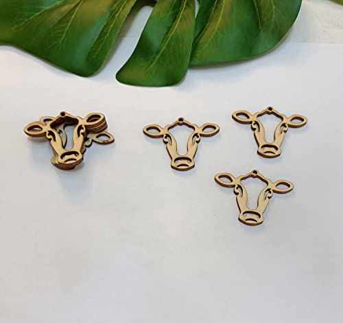 30PCS of Cow Outline Wooden Earrings Blanks,DIY Farmhouse Wood Earrings Blanks for Craft Jewelry Making (2'') Yuxuanish