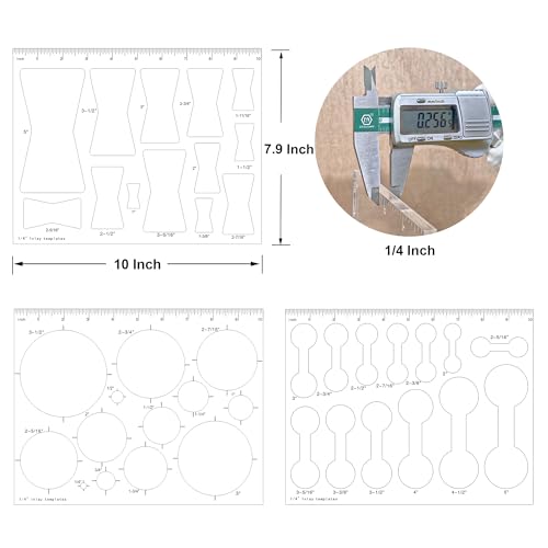 Monliful 13 in 1 Router Template for Woodworking,Router Jig Template, Router Template Jig Kit, Butterfly Inlay Template Decorative Template 10"*7.9" Monliful