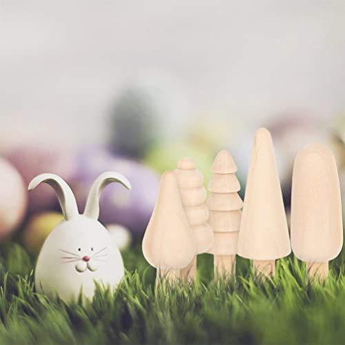 Alipis 20pcs Unfinished Wood Christmas Tree Blank Wooden Peg Dolls DIY Natural Wooden Xmas Tree Mini Wooden Trees for Painting Craft Art Projects Alipis