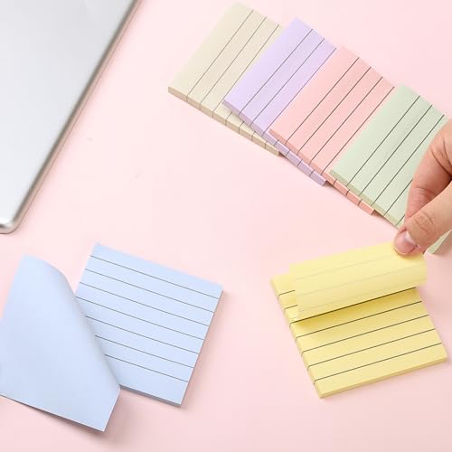 Mr. Pen- Lined Sticky Notes 3x3, 12 Pads, 720 Sheets in Total, Morandi Colors, Sticky Notes with Lines, Sticky Note Pads, Sticky Pads, Sticky Notes Mr. Pen