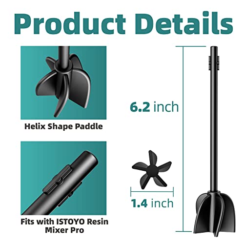 ISTOYO Resin Mixer Paddles for Premium Epoxy Mixer, Attachment for Epoxy Resin Mixer Pro, Reusable Resin Stirrer, Paint Stirrer Drill Attachment for ISTOYO