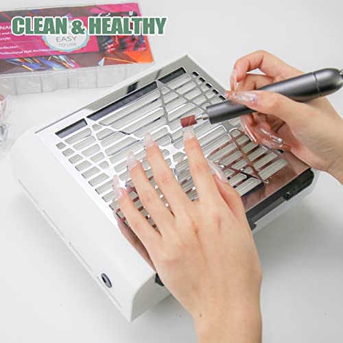 BQAN Nail Dust Collector for Nails Salon, 40w Extractor Vacuum Dust Collector Powerful Nail Fan, with 1pcs Nail dust Brush BQAN