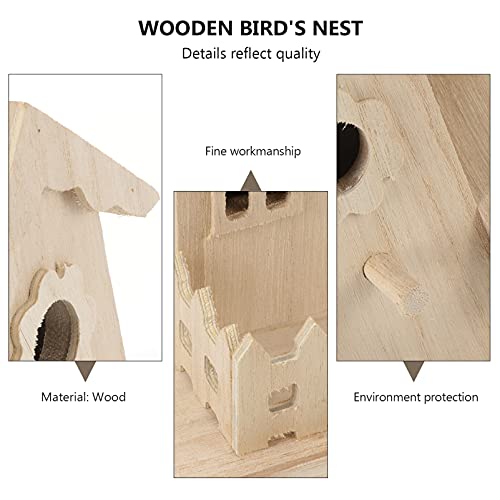 VILLCASE Bird House Unpainted Wooden Birdhouses Natural Unfinished Wood Birdhouse to Paint Mini Bird Feeder Houses to Decorate for DIY Crafts, Indoor VILLCASE