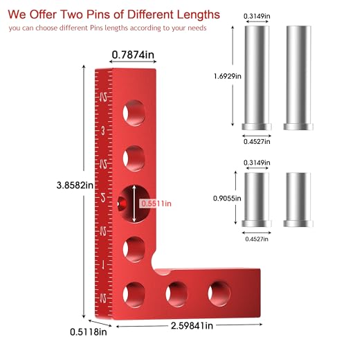 2Pack Mini Small Square Center Finder Tool 90 Degree Precision Machinist Square Edge Marking Center Finder Woodworking Center Line Tool Wood Work SNADER