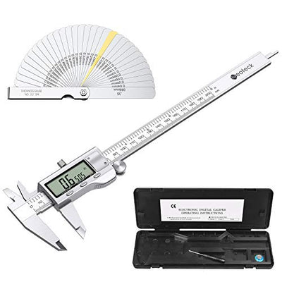 Neoteck 8 inch Digital Caliper and Feeler Gauge Set, Stainless Steel Electronic Vernier Caliper Measuring Tool Fractions/Inch/Metric Conversion Large