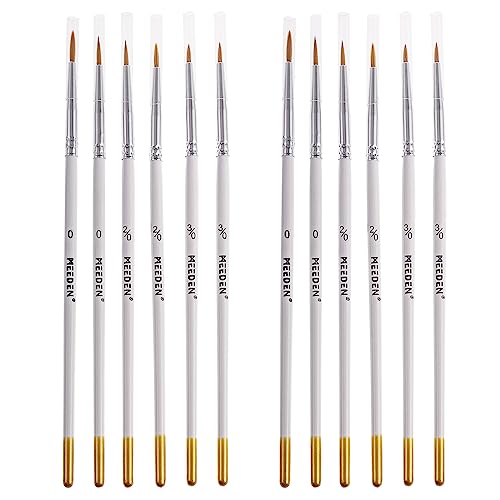 MEEDEN Detail Paint Brush Set - 12 Miniature Art Brushes for Fine Detailing & Art Painting - Acrylic, Watercolor, Oil - Miniatures, Models, Airplane MEEDEN