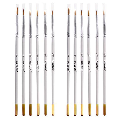 MEEDEN Detail Paint Brush Set - 12 Miniature Art Brushes for Fine Detailing & Art Painting - Acrylic, Watercolor, Oil - Miniatures, Models, Airplane