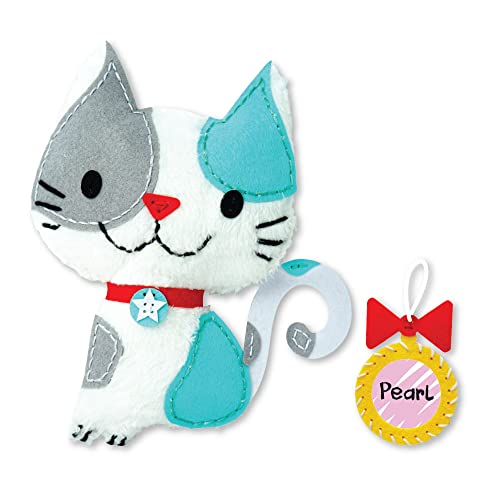 C.S. Kids Magic World DIY Personalised Sewing Kit - Kitten |Frist Sewing Arts & Crafts Gifts | Educational Sewing Kit for Kids | Sew Your Own (Safety C.S.KIDS