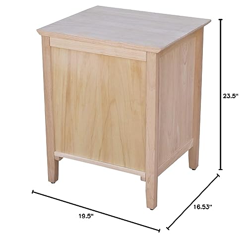 IC International Concepts Solid Wood Unfinished Nightstand IC International Concepts