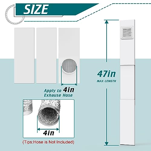 Daisypower Dryer Vent Window Kit,4" Adjustable Window Vent Kit with Outdoor Dryer Vent Cover Daisypower