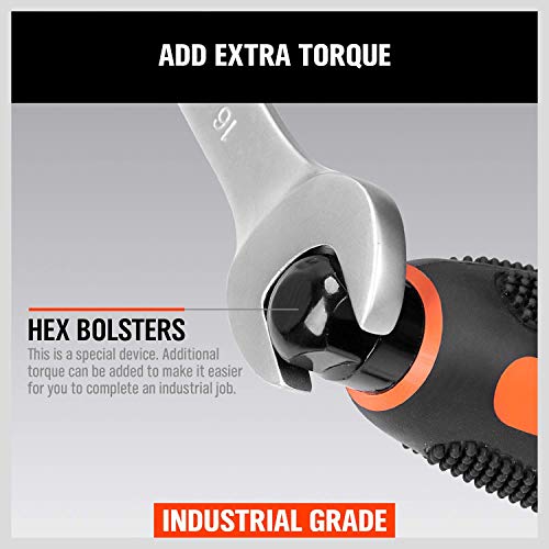 HORUSDY 6-Pieces Magnetic Screwdriver Set, 3 Phillips and 3 Flat Head Tips Screwdriver for Fastening, Chiselling and Loosening Seized Screws (New HORUSDY