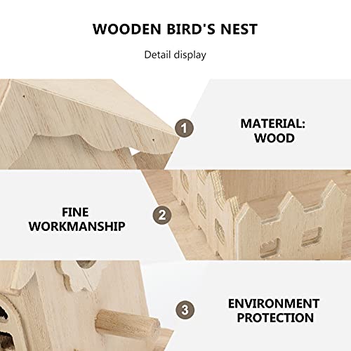 VILLCASE Bird House Unpainted Wooden Birdhouses Natural Unfinished Wood Birdhouse to Paint Mini Bird Feeder Houses to Decorate for DIY Crafts, Indoor VILLCASE