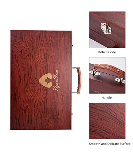 Art Supplies, Deluxe Wooden Art Set Crafts Drawing Painting Kit with 12 Watercolor Paints, 12 Brushes, 2 Sketch Pads, 2 Canvas Boards, Palette, VigorFun