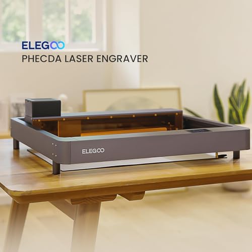 ELEGOO PHECDA 10W Laser Engraver & Cutter with Air Assist & Filter Cartridge, CNC Laser Engraving and Cutting Machine for Wood and Metal, Dark ELEGOO
