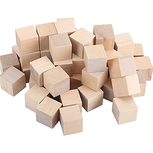 ZOENHOU 300 PCS 1 Inch Wooden Cubes, Premium Natural Solid Wood Unfinished Wooden Block Set for Painting Decorating Crafting DIY Projects ZOENHOU