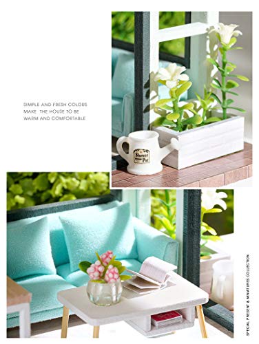 Kisoy Romantic and Cute Dollhouse Miniature DIY House Kit Creative Room Perfect DIY Gift for Friends, Lovers and Families (Peaceful Time) Kisoy