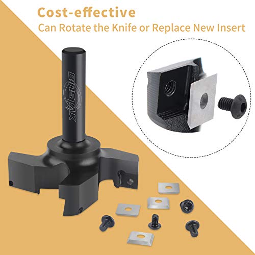 CNC Spoilboard Surfacing Router Bit, 1/2" Shank 3" Cutting Diameter, Carbide Insert Slab Flattening Router Bit Planing Bit Wood Planer Bit BINSTAK