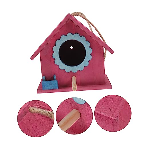 Kisangel Wooden Bird House Bird Nest Craft Bird House Unfinished Birdhouses Mini Bird Wood Bird Cage House Wooden Bird Nest Hanging Bird House Wood Kisangel