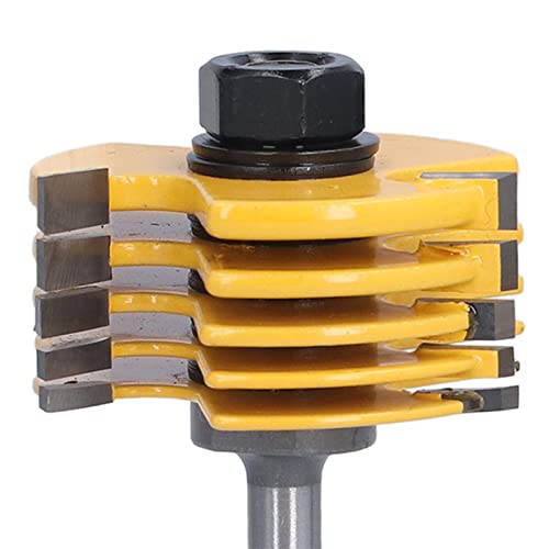 Domino Joiner, Slot Cutter Router Bit 3 Wing Adjustable 2Pcs for Particle Board for Solid Wood for Plywood for Medium Density Fiberboard Shanrya
