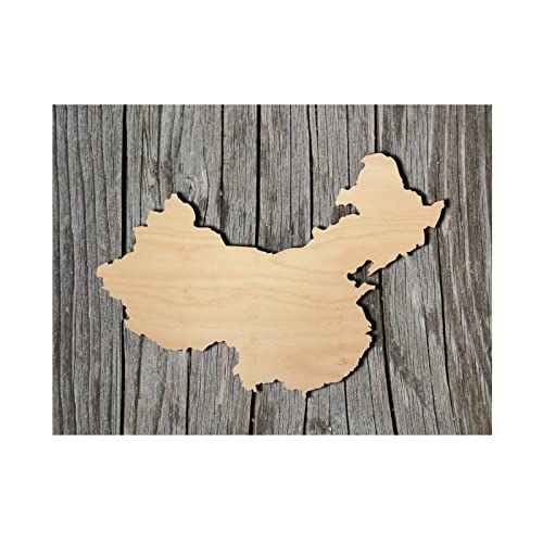 China Map Wood Craft Unfinished Wooden Cutout Art DIY Wood Sign Inspirational Wall Plaque Farmhouse Wood Wall Hanging Decor for Grandpa Papa Dad Arupkeer