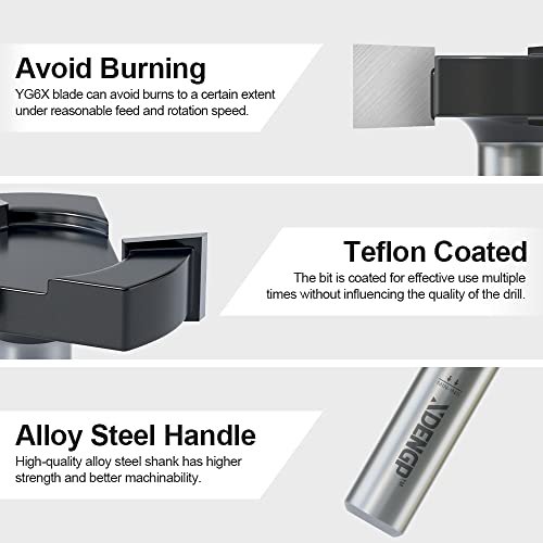 XDENGP CNC Spoilboard Surfacing Planer Router Bit 1/2 Inch Shank, 2-Inch Cutting Diameter, Slab Flattening Bottom Cleaning Wood Planing Leveling XDENGP