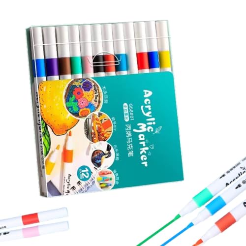 Arrtx 32 Colors Acrylic Paint Pens, Dual Tip Acrylic Paint Markers