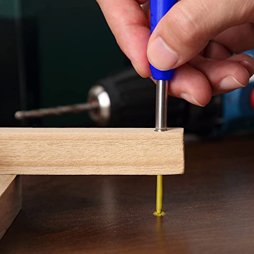 Hiboom Solid Carpenter Pencil Set for Construction with 7 Refills Built-in Sharpener, Long Nosed Deep Hole Mechanical Pencil Marker for Carpenter Hiboom