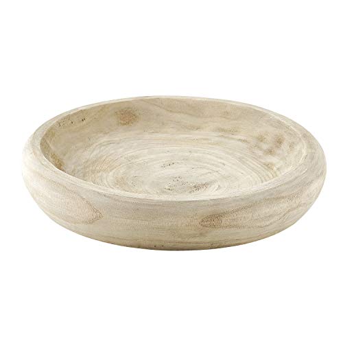 Santa Barbara Design Studio Wood Serving Bowl, Hand Carved Paulownia Wood Fruit Bowl/Wood Decor, 11.5" Large, Natural Santa Barbara Design Studio