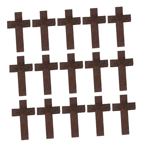 TEHAUX 100pcs Charm Holder for Necklace Locket for Men Necklace Pendant Religion Necklace Unfinished Wood Cross Crosses for Men Church Bible Supplies TEHAUX