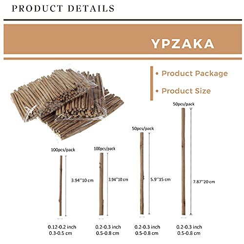YPZAKA Unfinished Wood Sticks 7.8Inch Long 0.2-0.3Inch in Diameter Natural Wooden Sticks for Crafts Twigs Diftwood for DIY Crafts Christmas Ornaments YPZAKA