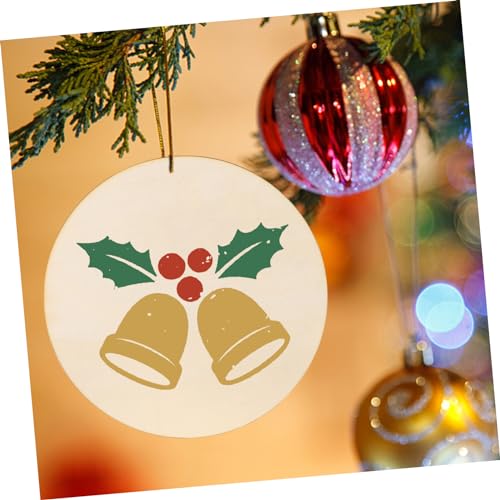 Tofficu 20pcs DIY Graffiti Wood Chips Christmas Decor Wooden Plate Decoupage Paper Round Cutout Tiles Unfinished Wood Circles Unfinished Wooden Board Tofficu