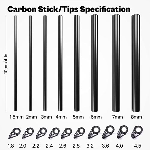 Fishing Rod Repair Kit Complete,All-in-one Supplies with Glue for Broken Fishing Pole and Tip Repair with Carbon Fiber Sticks, Rod Tips, Rod Building OJYDOIIIY