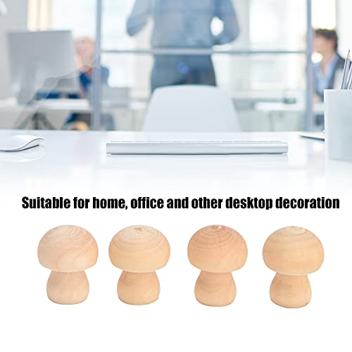 Wooden Mushroom Ornament, Unfinished Mushrooms, 50pcs Wood Mushroom DIY Toy in Clear Box, Plain Unpainted Mini Mushroom for Arts and Crafts Projects AUNMAS