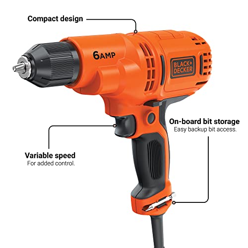 BLACK+DECKER 6.0 Amp 3/8 in. Electric Drill/Driver Kit (DR340C) BLACK+DECKER
